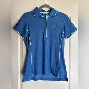Masters‎ magnolia lane women's aqua lined blue polo golf short sleeve size small